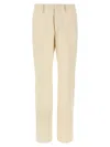 Fendi Wool Trousers With Back Pockets And Belt Loops In White