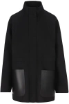 Fendi Logo Embossed High-neck Coat In Multicolor