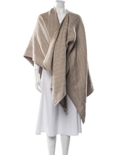 Pre-owned Fendi Wool Patterned Poncho In Multicolor