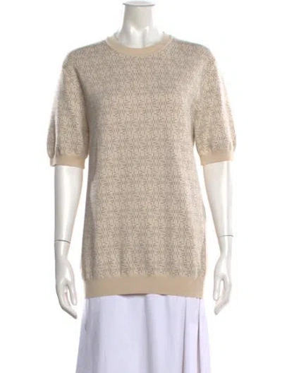 Pre-owned Fendi Wool Patterned Sweater In Neutrals