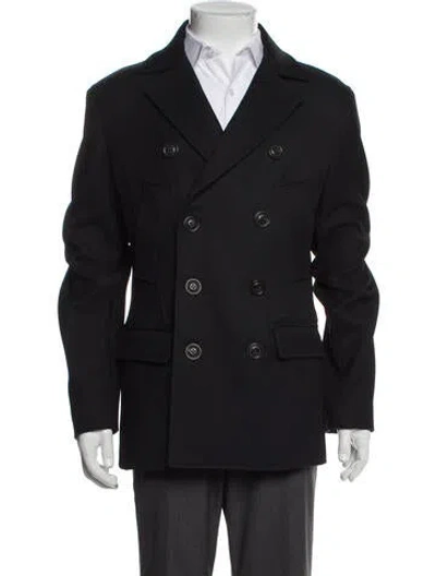 Pre-owned Fendi Wool Peacoat In Gray
