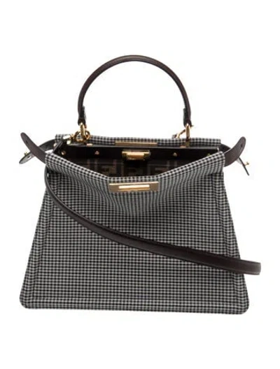 Pre-owned Fendi Wool Peekaboo Medium In Black