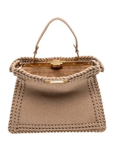 Pre-owned Fendi Wool Peekaboo In Neutral
