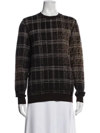 Pre-owned Fendi Wool Plaid Print Sweater In Multi