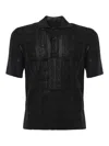 Fendi Black Wool Polo Shirt In Negro