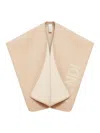 Fendi Logo Detailed Poncho In Nude & Neutrals