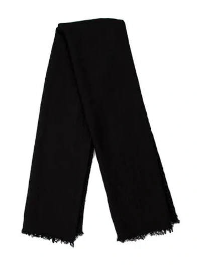 Pre-owned Fendi Wool Printed Scarf In Black