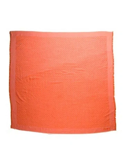 Pre-owned Fendi Wool Printed Scarf In Pink