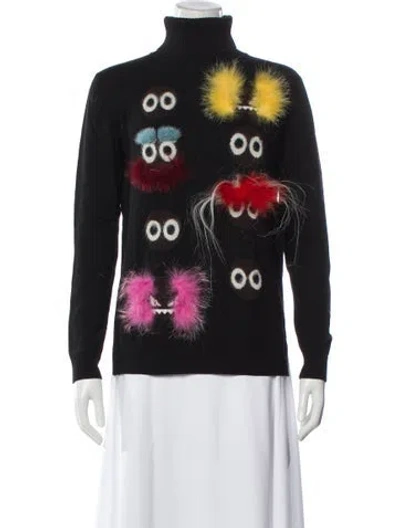 Pre-owned Fendi Wool Printed Sweater In Black