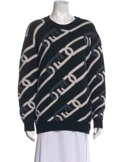 Pre-owned Fendi Wool Printed Sweater In Black