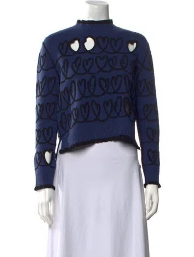 Pre-owned Fendi Wool Printed Sweater In Blue