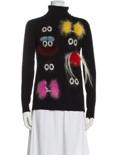 Pre-owned Fendi Wool Printed Sweater In Gray