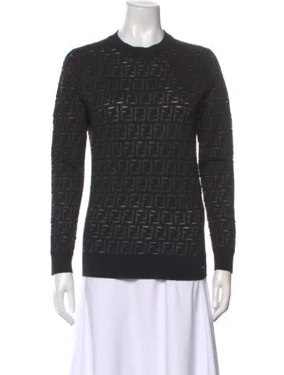Pre-owned Fendi Wool Printed Sweater In Gray