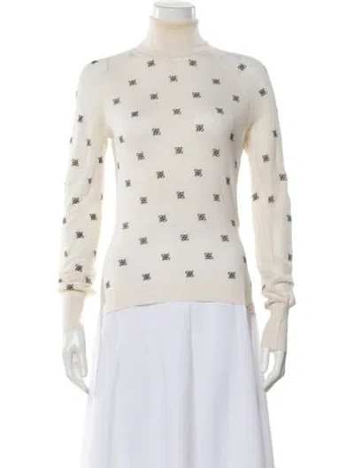 Pre-owned Fendi Wool Printed Sweater In Neutral