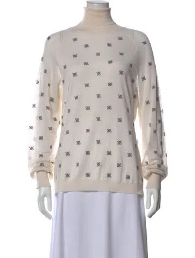 Pre-owned Fendi Wool Printed Sweater W/ Tags In Neutral