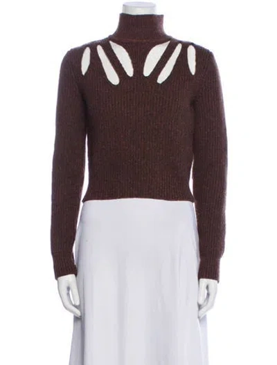 Pre-owned Fendi Wool Printed Sweatshirt In Brown