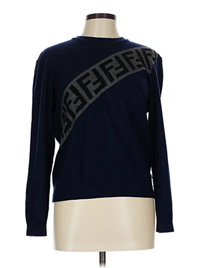 Pre-owned Fendi Wool Pullover Sweater In Blue