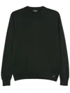 Fendi Ff-embossed Sweater In Green