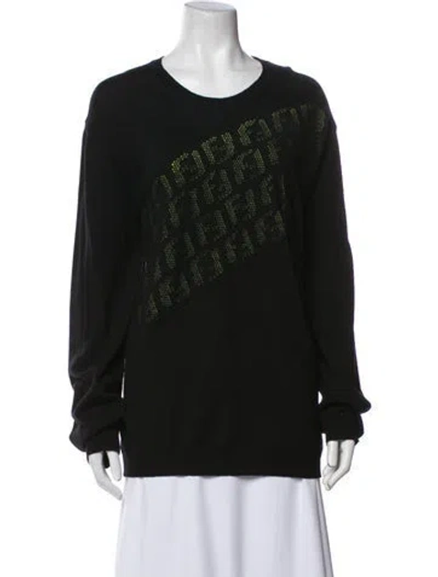 Pre-owned Fendi Wool Scoop Neck Sweatshirt W/ Tags In Black