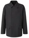 Fendi Double-breasted Wool Caban Coat In Black