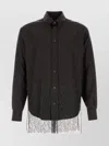 Fendi Wool Shirt With Lace Hem And Long Sleeves In Black