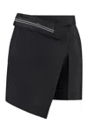 Fendi Folded-waist Wrap Shorts In Black