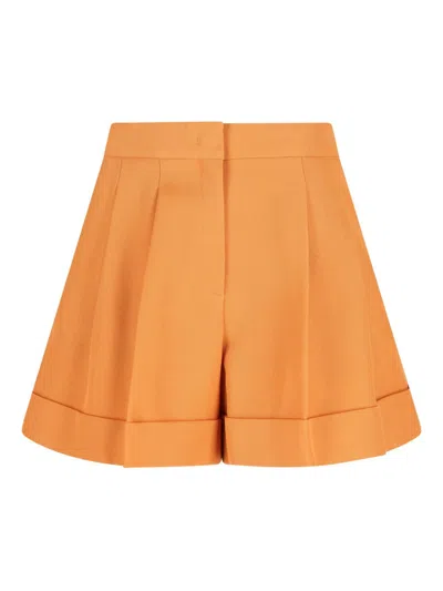 Fendi Wool Shorts In Orange
