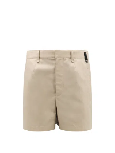 FENDI WOOL SHORTS WITH 'MADE IN FENDI' LABEL