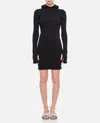 Fendi Hood Collar Mini Dress In Black