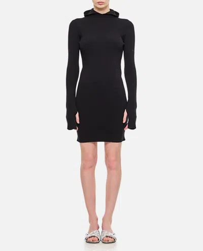 FENDI WOOL SILK RIBS MINI DRESS