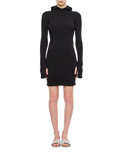 FENDI FENDI WOOL SILK RIBS MINI DRESS