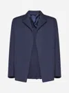 Fendi Single-breasted Jacket With No Visible External Buttons In Blue