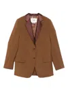 Fendi Wool Single-breasted Jacket In Brown