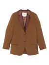 Fendi Wool Single-breasted Jacket In Brown