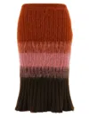 Fendi Gradient Mohair And Wool High-waisted Midi Skirt Clothing In Multi