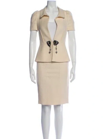 Pre-owned Fendi Wool Skirt Set In Neutrals
