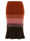 Fendi Gradient Mohair And Wool High-waisted Midi Skirt Clothing In Multi