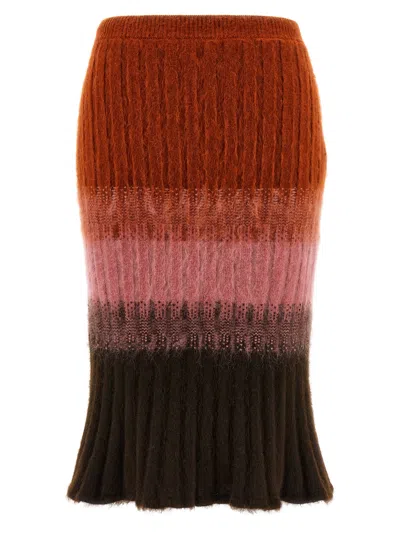 FENDI WOOL SKIRT SKIRTS MULTICOLOR