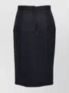 Fendi Wool Skirt With Pinstripe Pattern And Back Slit