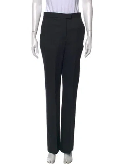 Pre-owned Fendi Wool Straight Leg Pants In Black