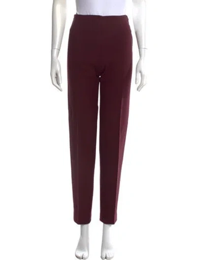 Pre-owned Fendi Wool Straight Leg Pants In Burgundy