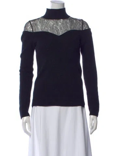 Pre-owned Fendi Wool Striped Sweater In Black