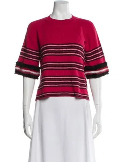 Pre-owned Fendi Wool Striped Sweater In Red