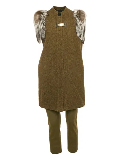Pre-owned Fendi Wool Suit In Green