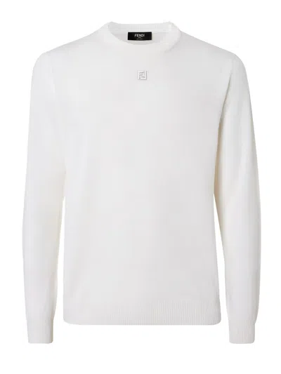 Fendi Wool Sweater In White