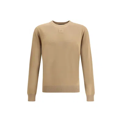 Fendi Men Wool Sweater In Brown