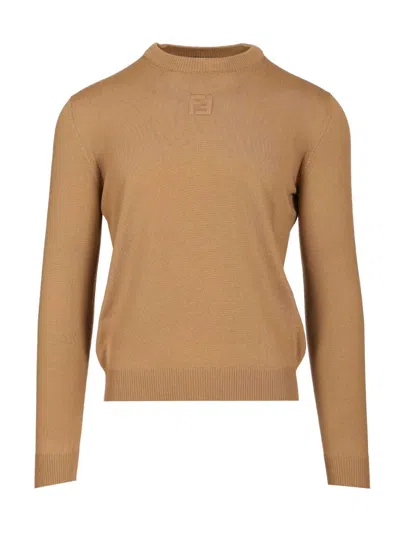 FENDI WOOL SWEATER KNITWEAR WHITE