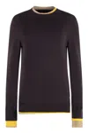 Fendi Layered-trim Sweater In Purple