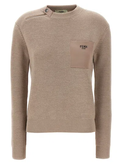 Fendi Wool Sweater Sweaters And Cardigans In Gray