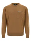 Fendi Ff Pocket Sweater Sweaters And Cardigans Beige In Brown
